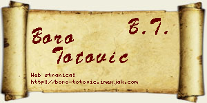 Boro Totović vizit kartica